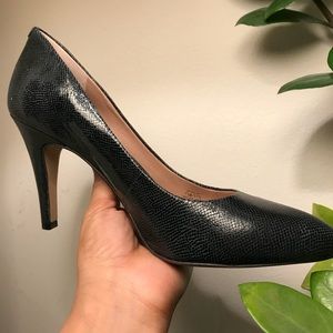 Vince Camuto Faliat Black Leather Heels- 7.5